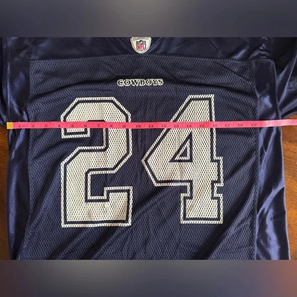 Reebok NFL On Field Jersey Dallas Cowboys Marion Barber #24 Blue Size Medium - Picture 8 of 12